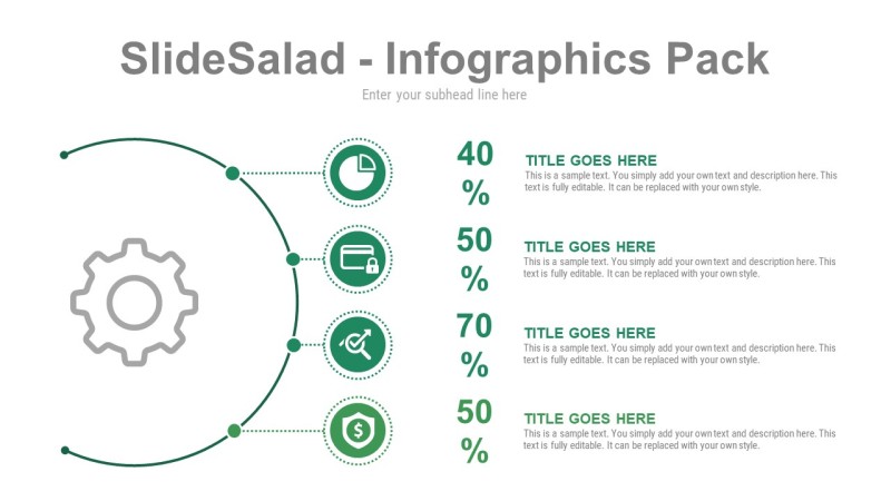 绿色百分比信息PPT图表-27