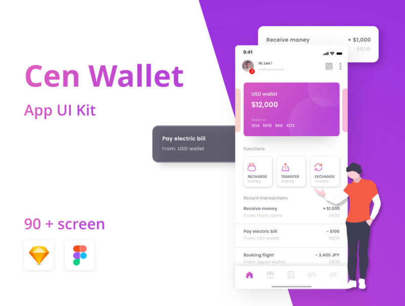 Cen Crypto Wallet App UI套件，Cen Wallet UI套件