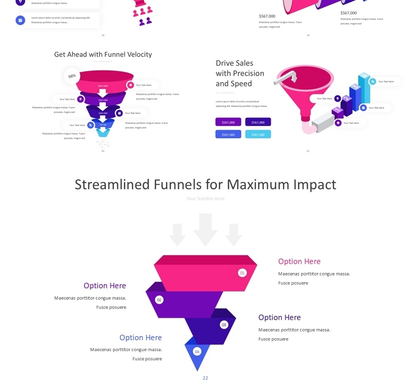 市场销售漏斗图信息图PPT模板Funnel Infographic PPT