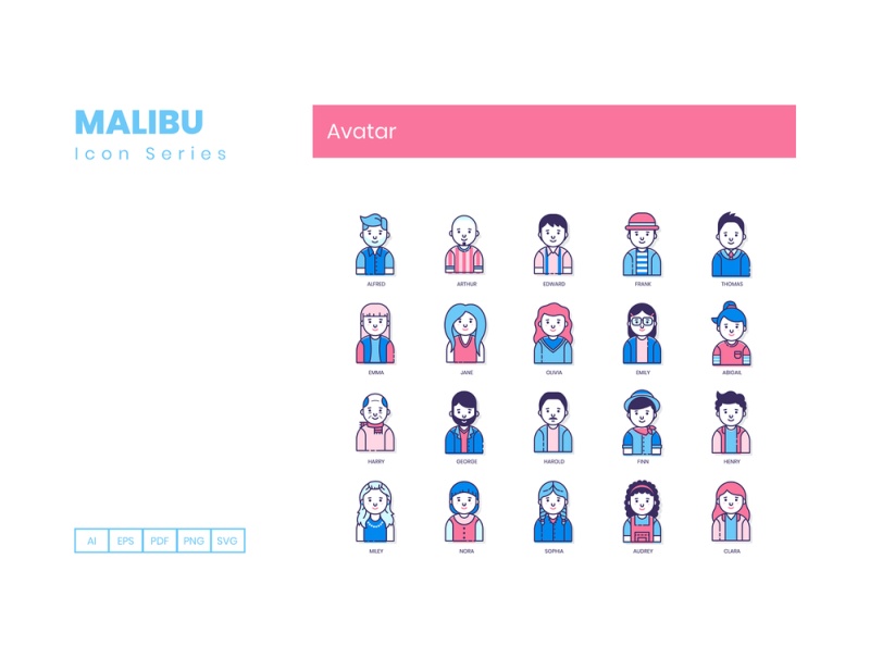 用户头像，用于您的Web，应用程序，营销传播和演示设计，50个用户头像