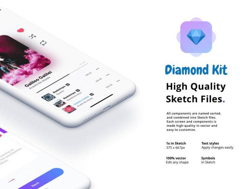 Sketch iOS UI套件，Diamond套件