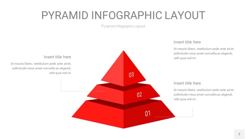 红色3D金字塔PPT信息图表2