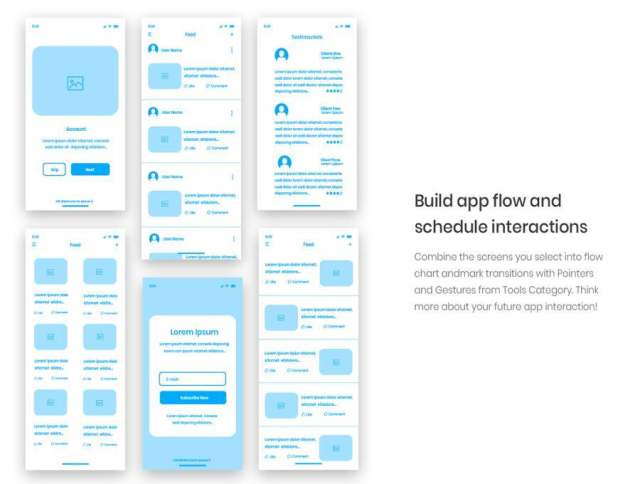 iOS UI线框套件，适用于XD，Illustrator，Photoshop和Sketch。，Mountain iOS UI线框套件