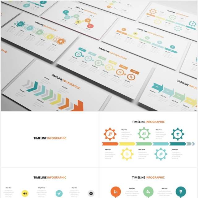 发展时间线信息图形PPT素材模板Timeline Infographic Powerpoint Template