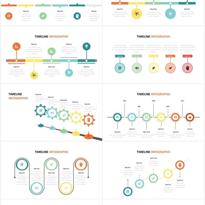 发展时间线信息图形PPT素材模板Timeline Infographic Powerpoint Template