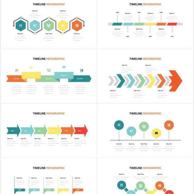 发展时间线信息图形PPT素材模板Timeline Infographic Powerpoint Template