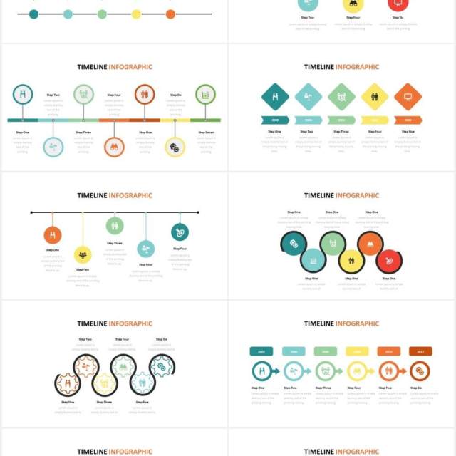 发展时间线信息图形PPT素材模板Timeline Infographic Powerpoint Template