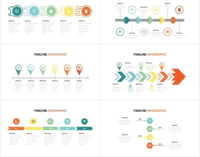 发展时间线信息图形PPT素材模板Timeline Infographic Powerpoint Template