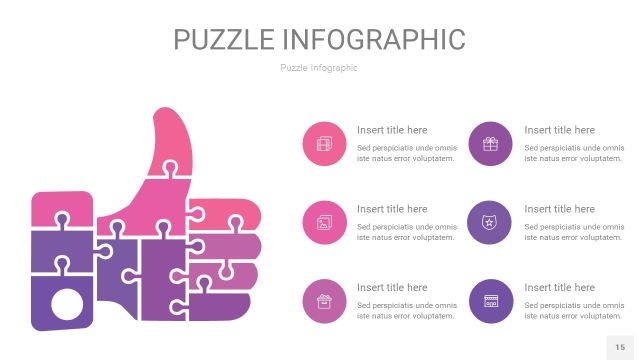 粉紫色拼图PPT图表15