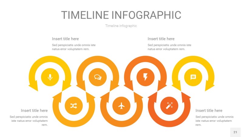 黄色时间轴PPT信息图21