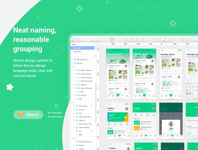 Food Planner app UI设计套件,FoodPlan UI套件 Food Planner app UI设计套件,FoodPlan UI套件
