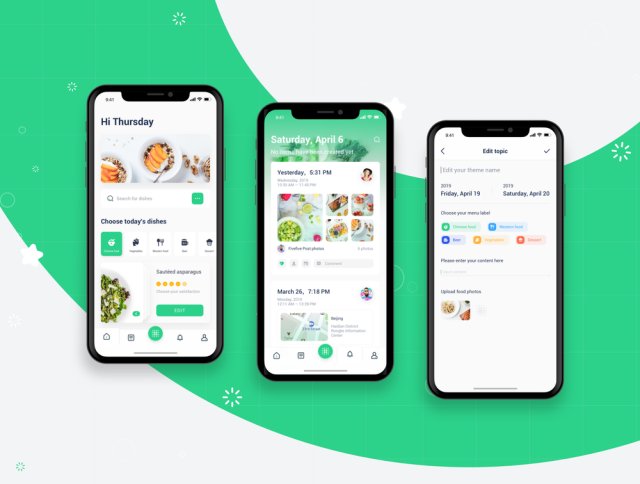 Food Planner app UI设计套件，FoodPlan UI套件