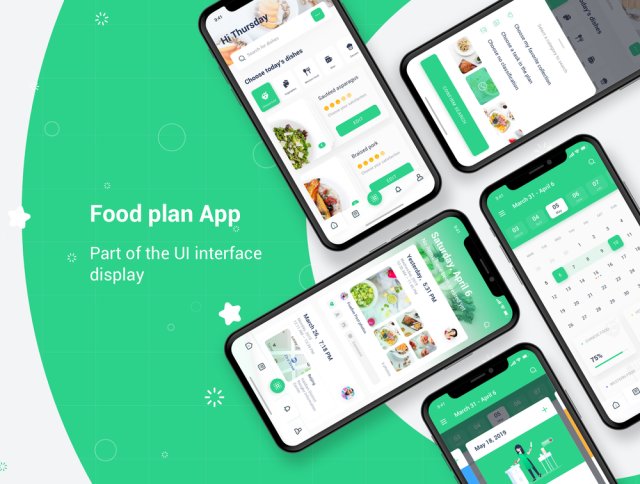 Food Planner app UI设计套件，FoodPlan UI套件