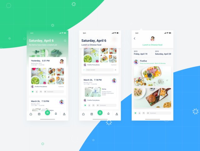 Food Planner app UI设计套件，FoodPlan UI套件