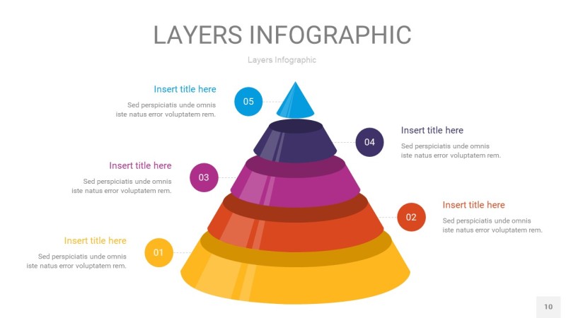 彩色3D分层PPT信息图10