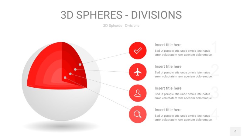 红色3D球体切割PPT信息图6