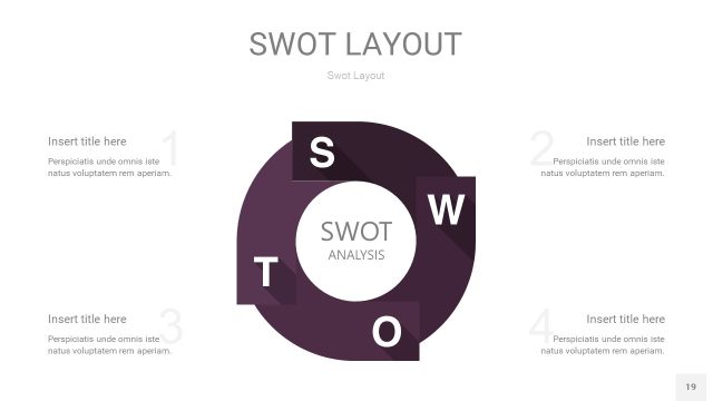 深紫色SWOT图表PPT19