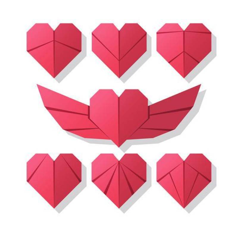 红色折纸爱心