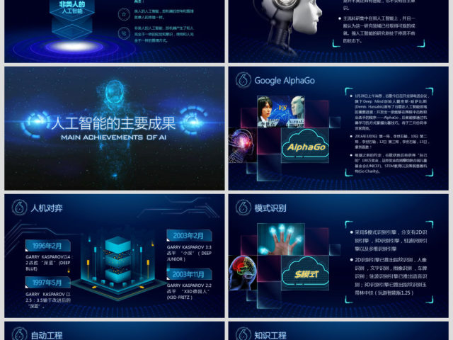 原创AI人工智能简介ppt模板云计算大数据