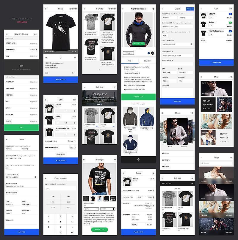 iOS UI Kit - Ecommerce