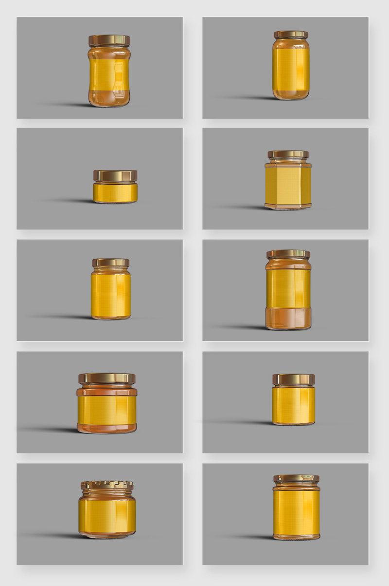 高清蜂蜜罐玻璃罐PSD素材