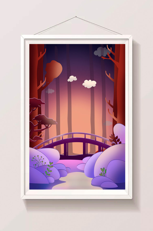 手绘梦幻插画背景设计 手绘梦幻插画背景设计