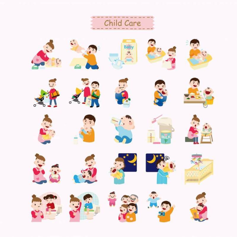 抚养孩子的插图