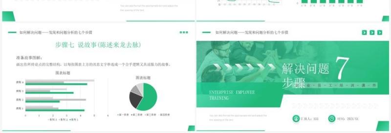 绿色商务风解决问题7个步骤PPT模板
