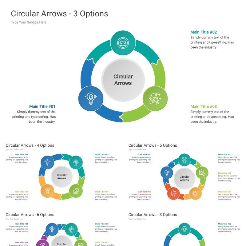 圆形箭头PPT信息图模板Circular-Arrows