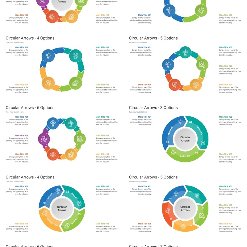 圆形箭头PPT信息图模板Circular-Arrows