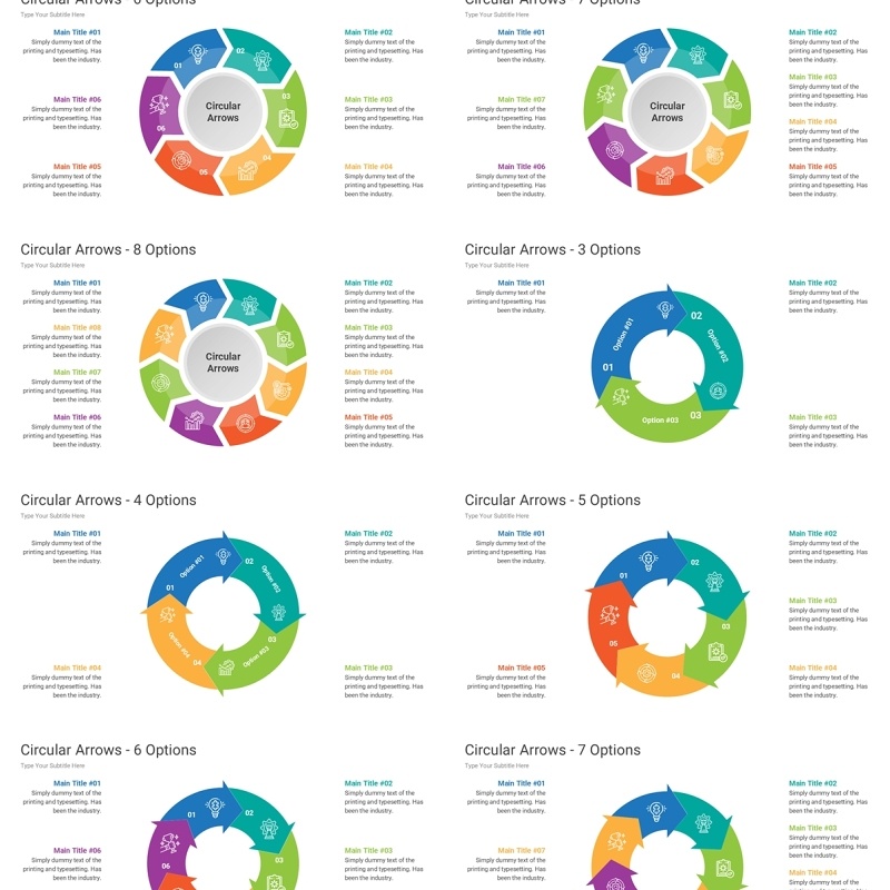 圆形箭头PPT信息图模板Circular-Arrows