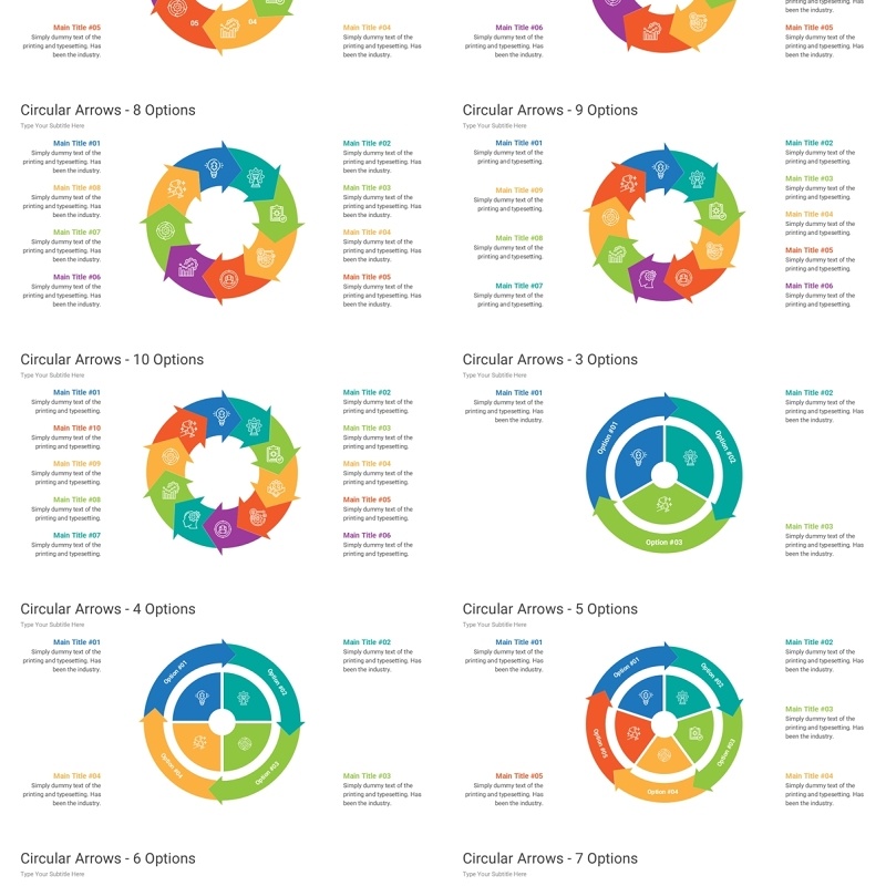 圆形箭头PPT信息图模板Circular-Arrows