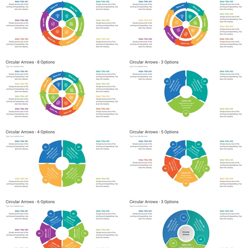 圆形箭头PPT信息图模板Circular-Arrows