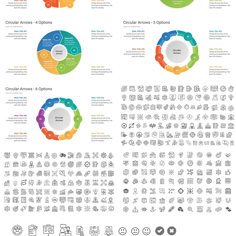 圆形箭头PPT信息图模板Circular-Arrows