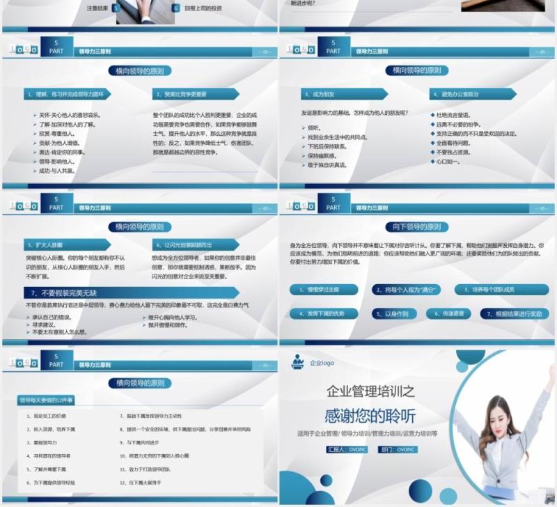 简约企业管理培训如何全方位提升领导力课件PPT模板