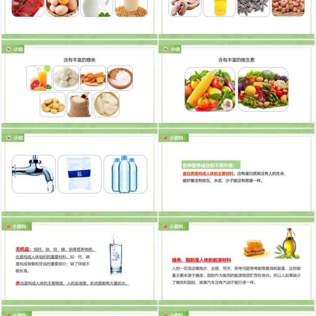 教科版四年级下册食物的营养课件PPT模板