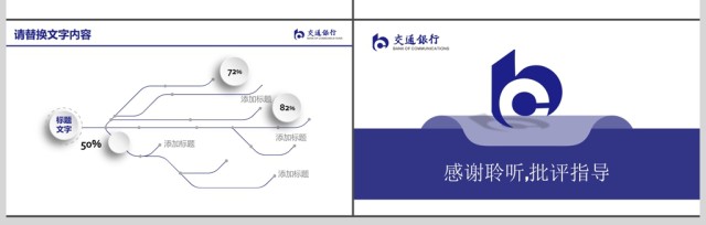 蓝色大气交通银行工作总结PPT