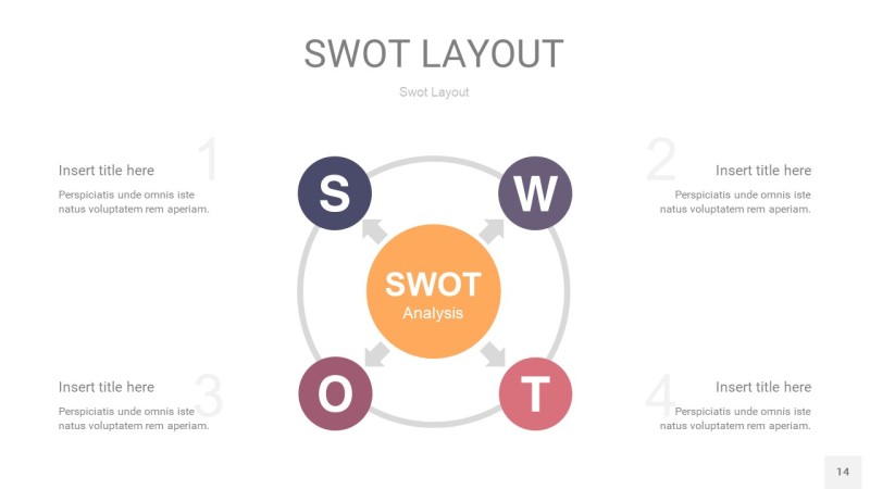 莫兰迪紫色SWOT图表PPT14