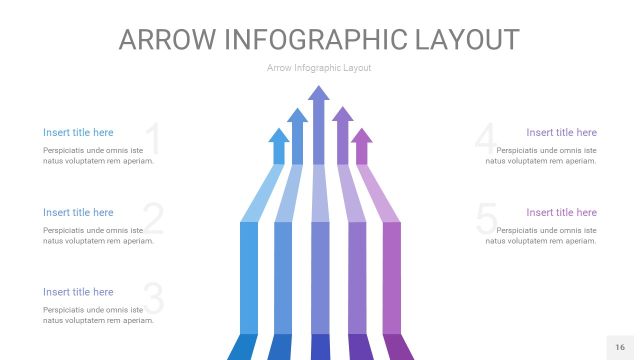渐变紫色箭头PPT信息图表16