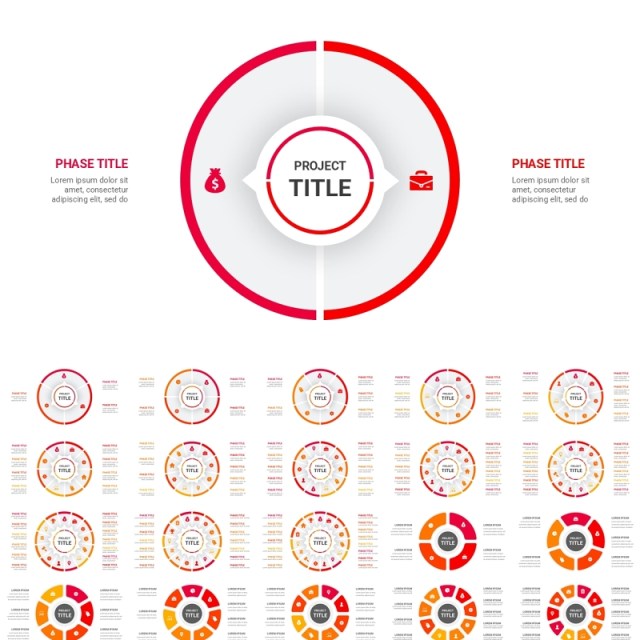 红色循环图圆形信息图PPT模板素材Cycle Infographics 红色循环图圆形信息图PPT模板素材Cycle Infographics