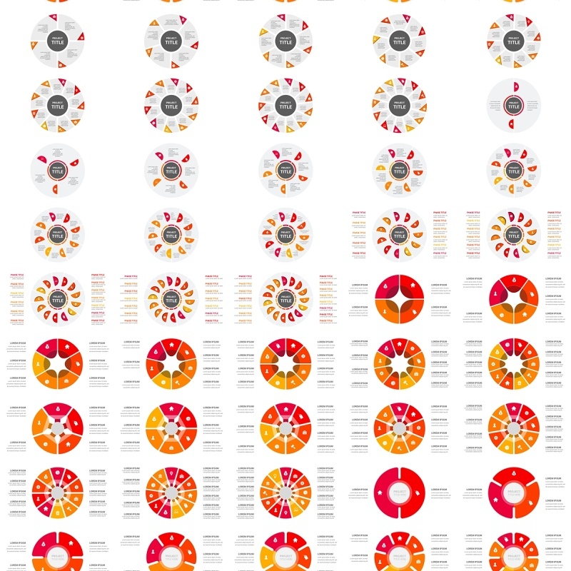 红色循环图圆形信息图PPT模板素材Cycle Infographics