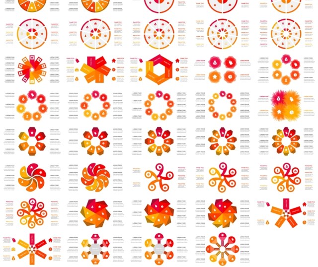 红色循环图圆形信息图PPT模板素材Cycle Infographics