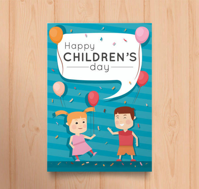儿童节贺卡矢量