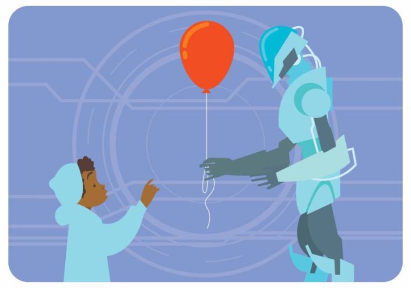 儿童情人Ai机器人矢量