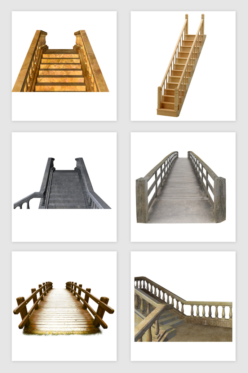 多款楼梯PNG免抠素材