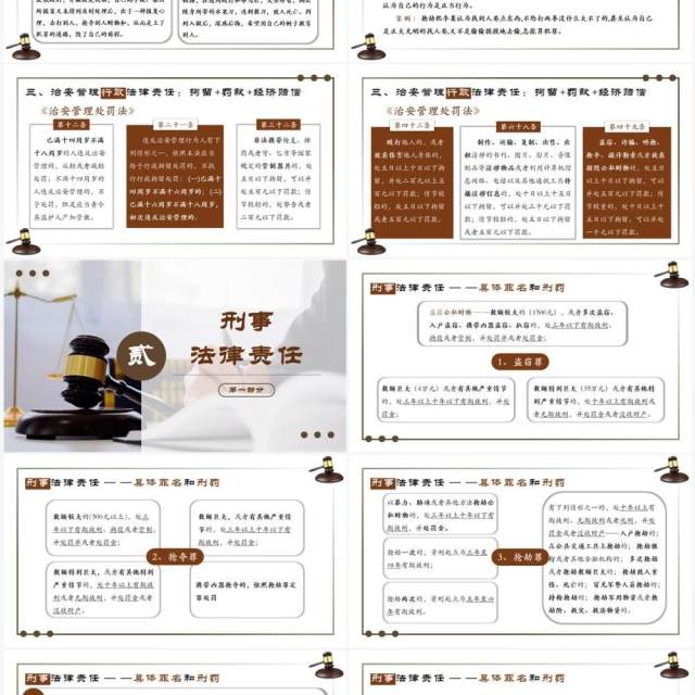 棕色简约风青少年普法宣传教育PPT模板 棕色简约风青少年普法宣传教育PPT模板