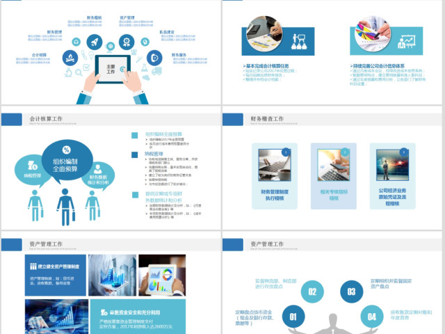 财务部处总监经理财务报告工作总结PPT