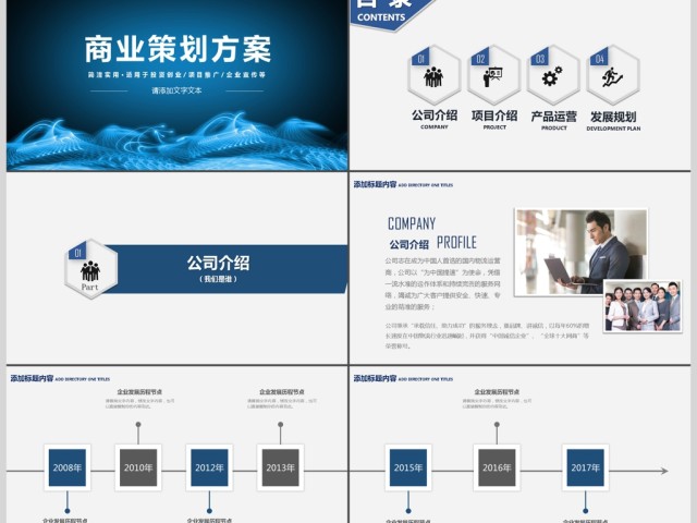 大气营销策划创业融资商业计划书PPT模板