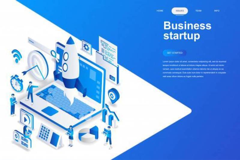 Business startup modern flat design isometric concept.