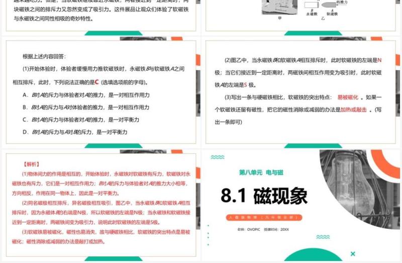 部编版九年级物理全册磁现象课件PPT模板